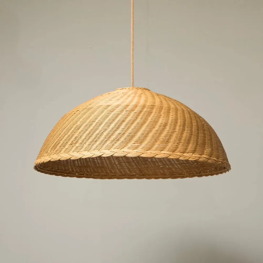 Hanging lights - Chelsea Rattan Dome Pendant Lampshade - MAHE HOMEWARE