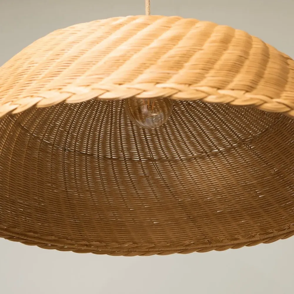 Hanging lights - Chelsea Rattan Dome Pendant Lampshade - MAHE HOMEWARE