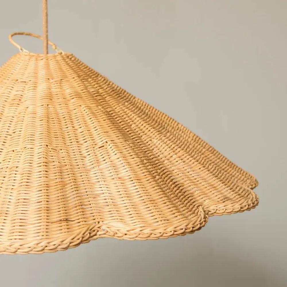 Hanging lights - Rattan Lampshade Waves - MAHE HOMEWARE