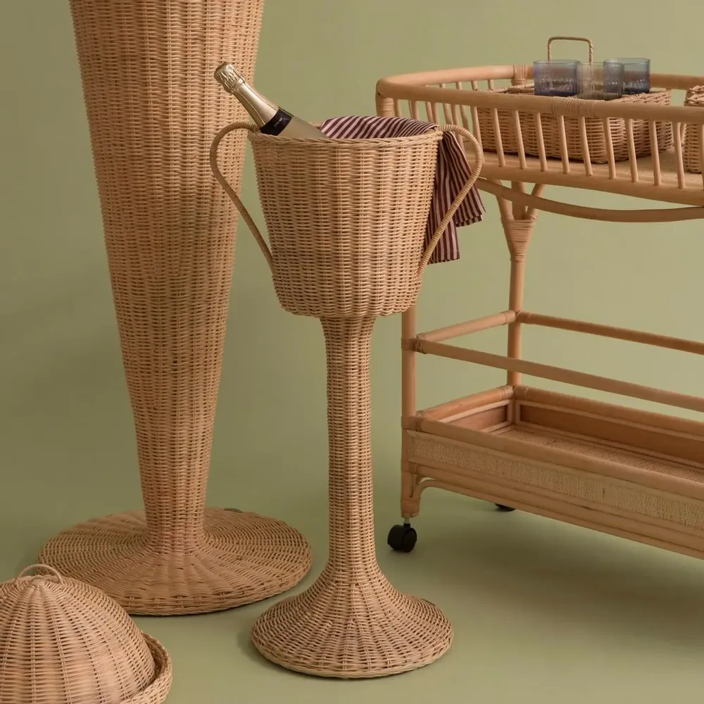Decorative objects - Rattan Champagne Bucket Stand - MAHE HOMEWARE