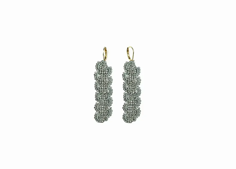 Jewelry - DESIGNER EARRINGS, WIRE AND METALLIC BEADS, BARK MODEL - KARAWAN AUTHENTIC