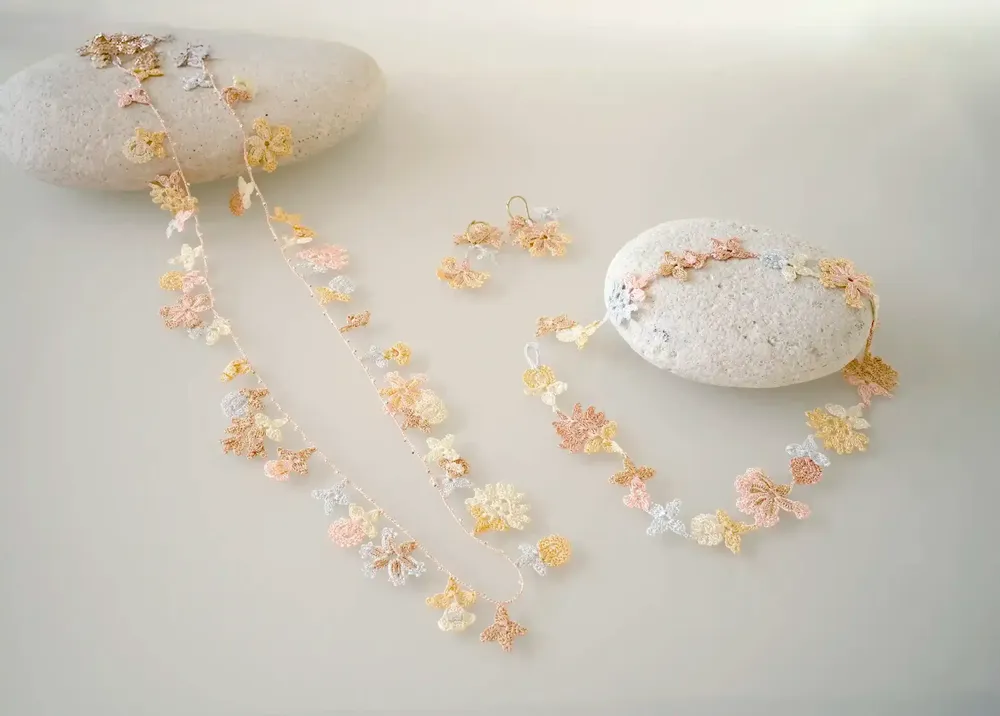 Jewelry - THREAD AND PEARL LACE EARRINGS, BLOOM MODEL - KARAWAN AUTHENTIC