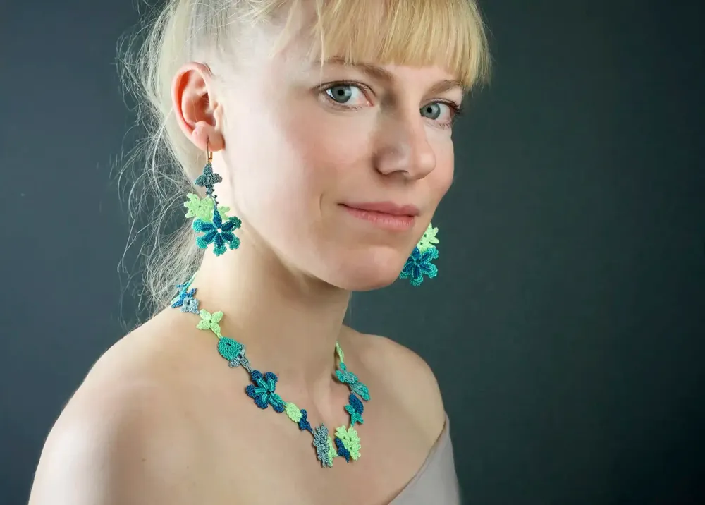 Jewelry - THREAD AND PEARL LACE EARRINGS, BLOOM MODEL - KARAWAN AUTHENTIC