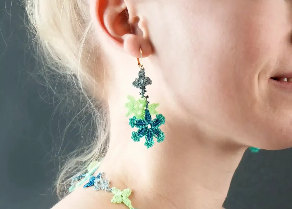 Jewelry - THREAD AND PEARL LACE EARRINGS, BLOOM MODEL - KARAWAN AUTHENTIC