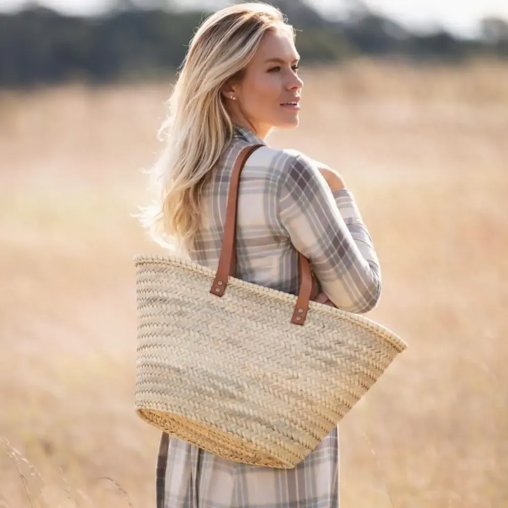 Bags and totes - Rattan beach tote bag - Le Safi - BERBER LEATHER