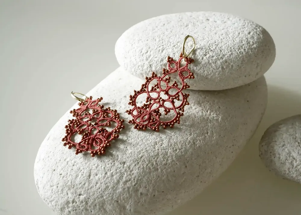 Jewelry - LACE EARRINGS, HANDMADE, TREE PATTERN - KARAWAN AUTHENTIC