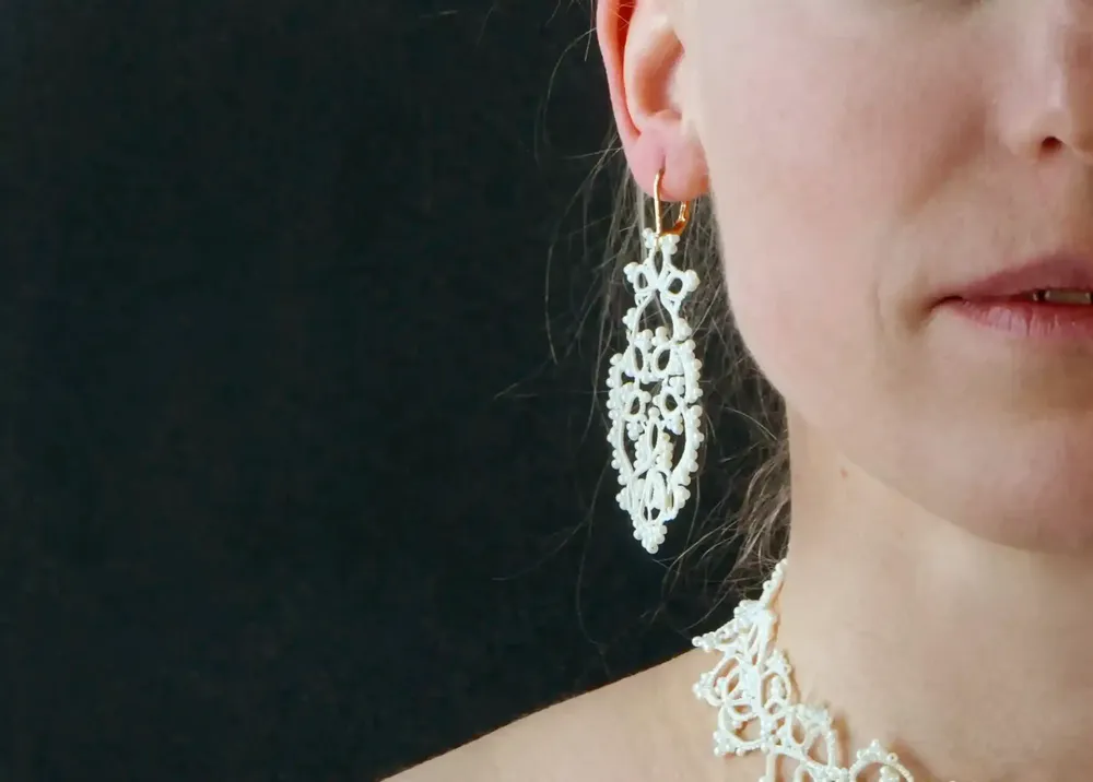Jewelry - LACE EARRINGS, HANDMADE, TREE PATTERN - KARAWAN AUTHENTIC