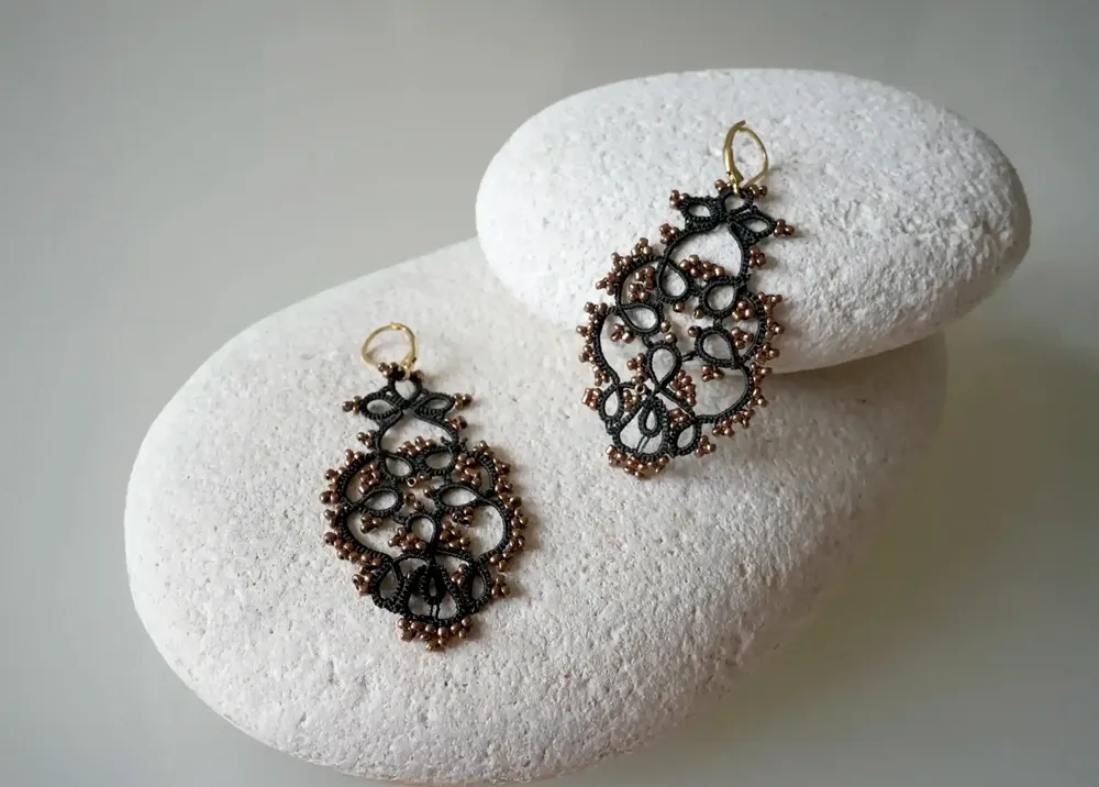 Jewelry - LACE EARRINGS, HANDMADE, TREE PATTERN - KARAWAN AUTHENTIC