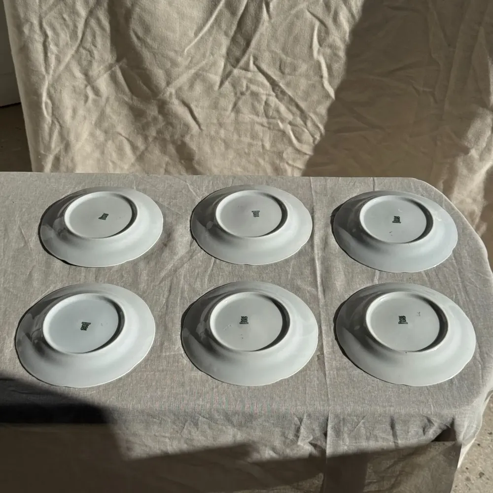 Assiettes de réception - Lot de 6 assiettes à dessert vintage Made in Poland D19 - OFFICE OBJETS