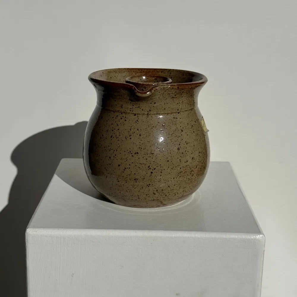 Carafes - Carafe en grès à rosé à compartiment vintage artisanale H14 D3.5 - OFFICE OBJETS