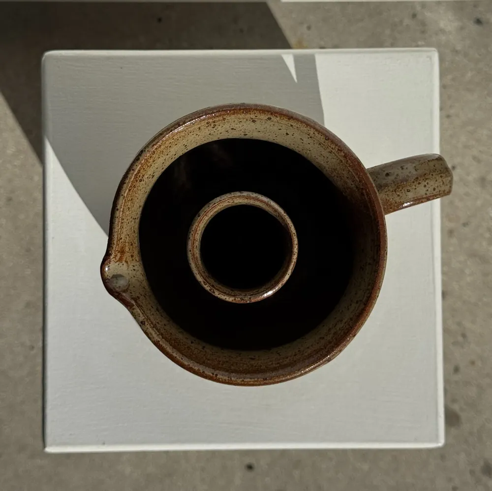 Carafes - Carafe en grès à rosé à compartiment vintage artisanale H14 D3.5 - OFFICE OBJETS