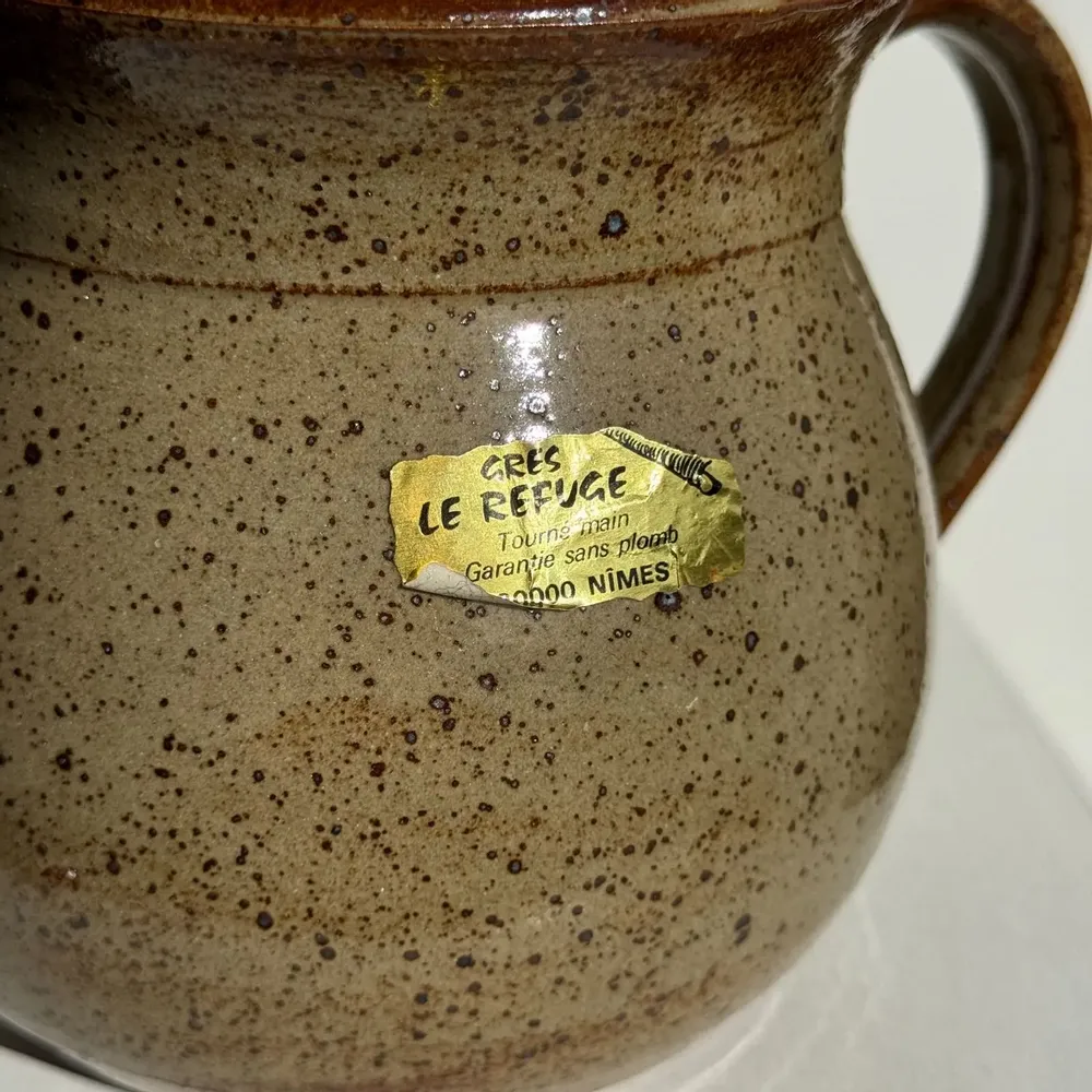 Carafes - Carafe en grès à rosé à compartiment vintage artisanale H14 D3.5 - OFFICE OBJETS