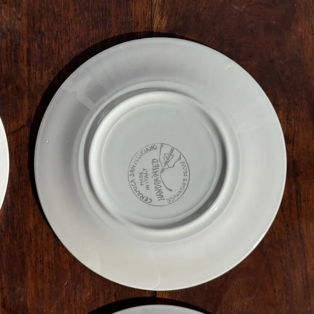 Everyday plates - Set of 4 Italian ceramic plates with green orange yellow sparkles D20 - OFFICE OBJETS