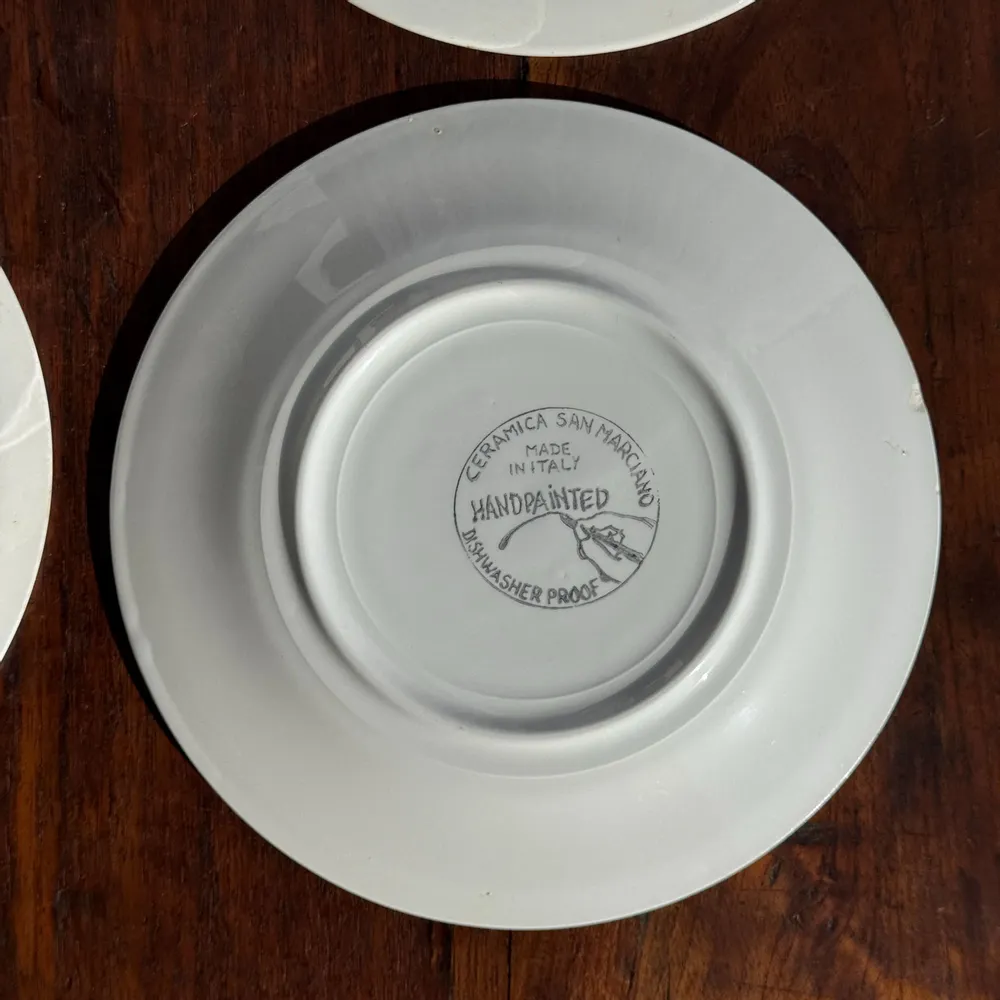 Everyday plates - Set of 4 Italian ceramic plates with green orange yellow sparkles D20 - OFFICE OBJETS