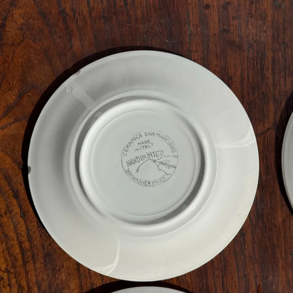 Everyday plates - Set of 4 Italian ceramic plates with green orange yellow sparkles D20 - OFFICE OBJETS