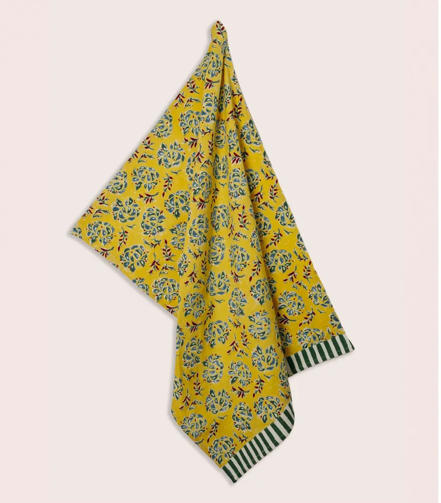 Dish towels - RANG Yellow Kitchen Towel - JAMINI BY USHA BORA