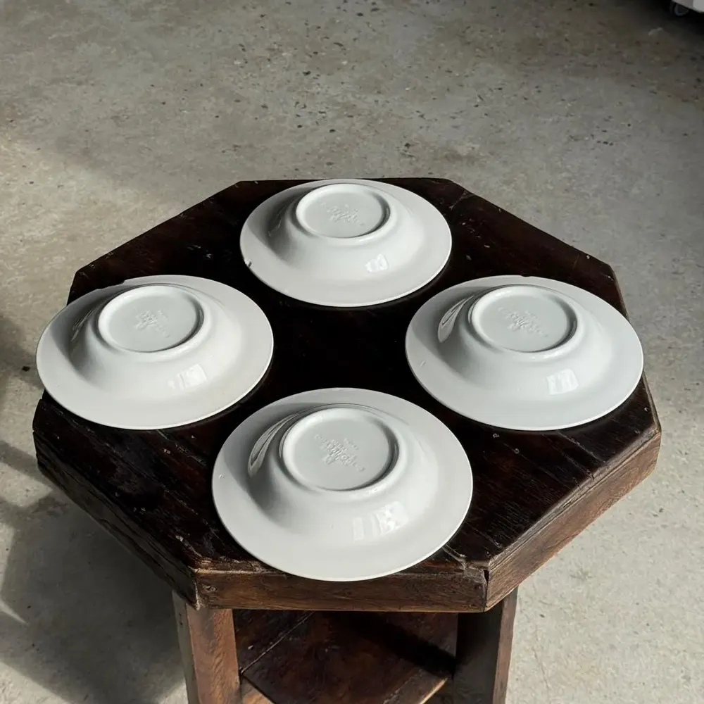 Assiettes au quotidien - Lot de 4 assiettes italiennes creuses Ceramica Quadrifoglio liseré - OFFICE OBJETS