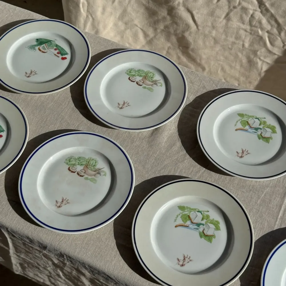Everyday plates - Set of 12 France Chavroux 90s cheese plates D 21.5 - OFFICE OBJETS