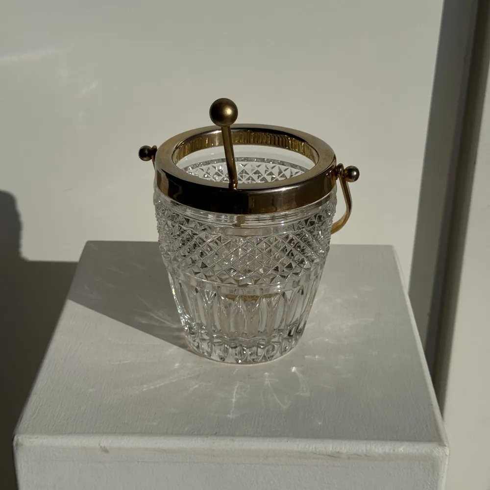 Platter and bowls - Small gold-plated diamond-tipped glass ice bucket - OFFICE OBJETS