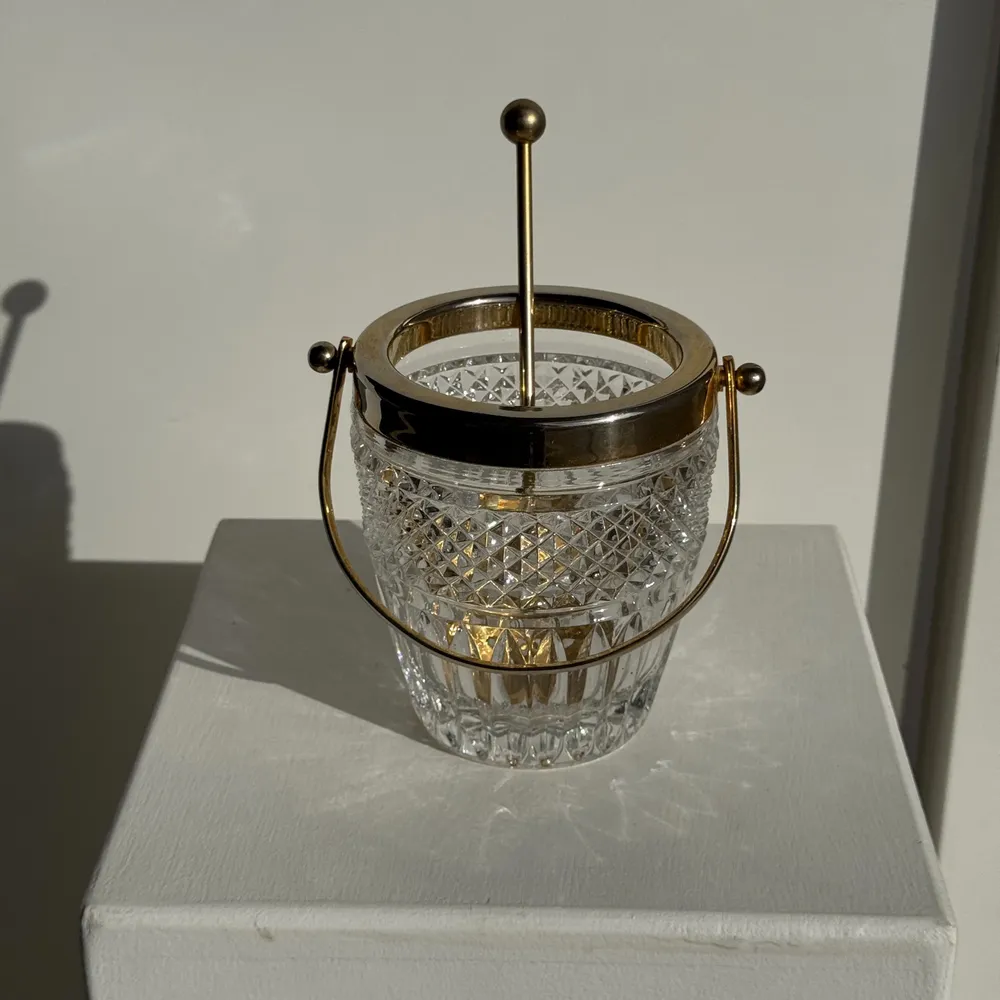Platter and bowls - Small gold-plated diamond-tipped glass ice bucket - OFFICE OBJETS