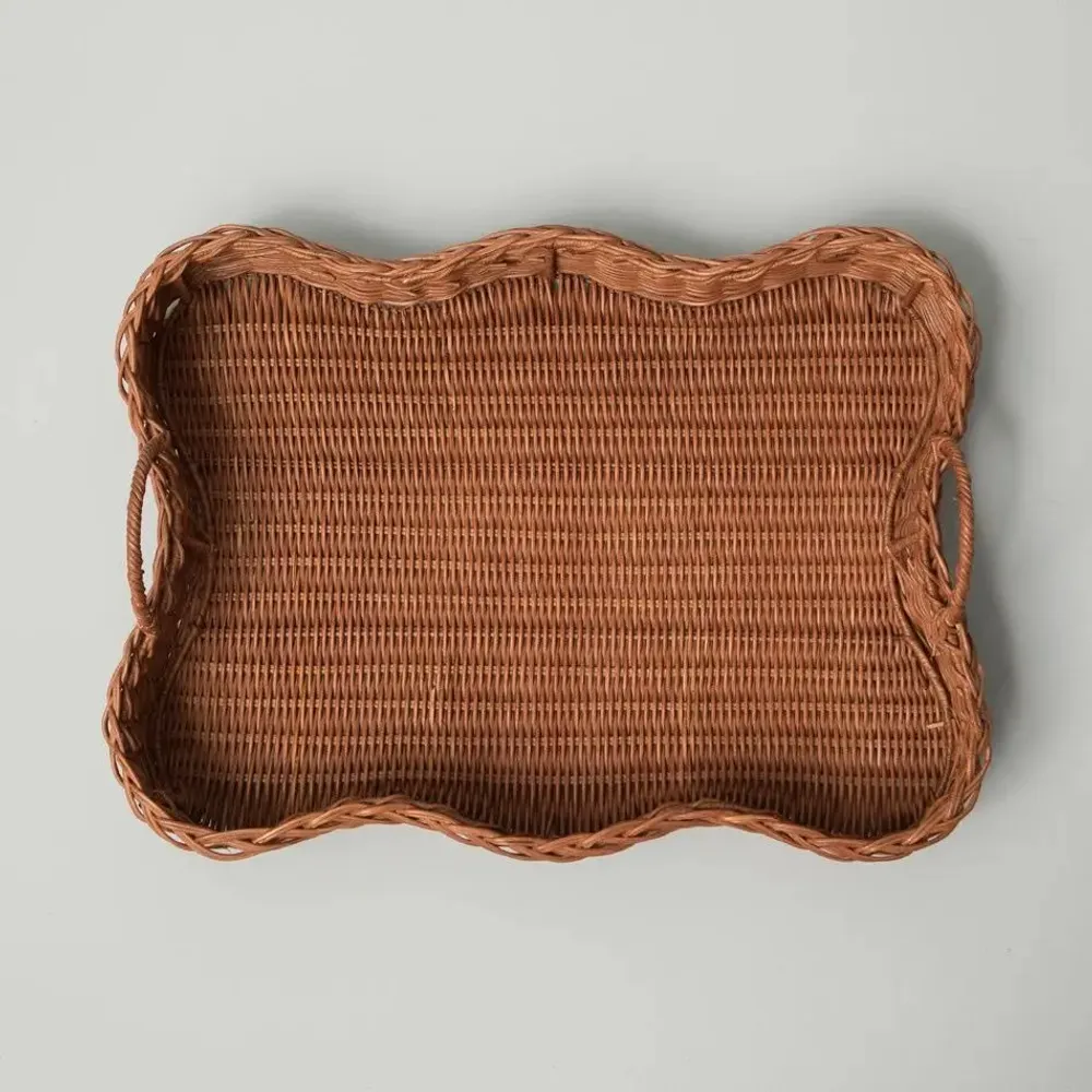 Plateaux - PLATEAU FESTONNÉ EN ROTIN VERA - MAHE HOMEWARE