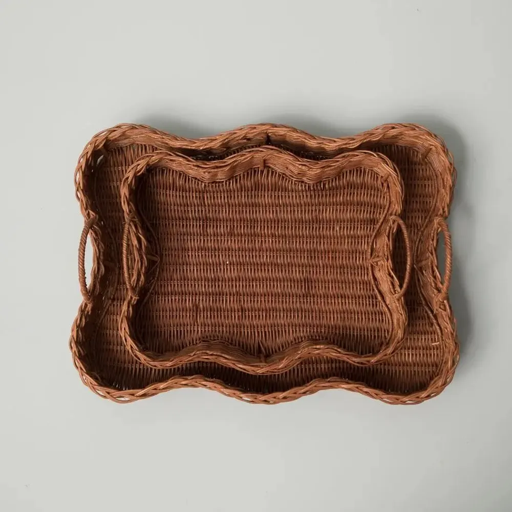 Plateaux - PLATEAU FESTONNÉ EN ROTIN VERA - MAHE HOMEWARE