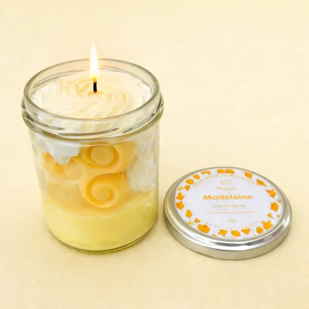 Candles - Crumble Candle - Madeleine - 135g - Vegetable Wax - COSMÉTIQUES DE QUIBERON