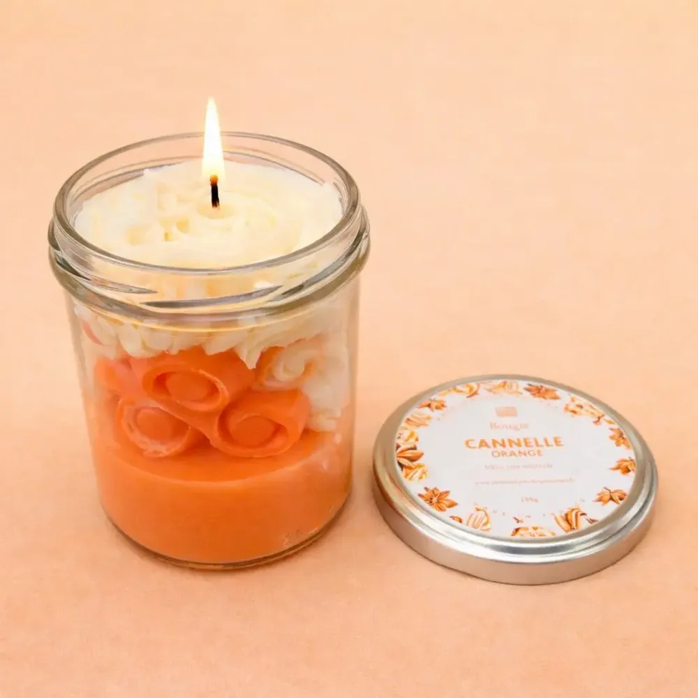 Gifts - Crumble Candle - Orange Cinnamon - 135g - Vegetable Wax - COSMÉTIQUES DE QUIBERON