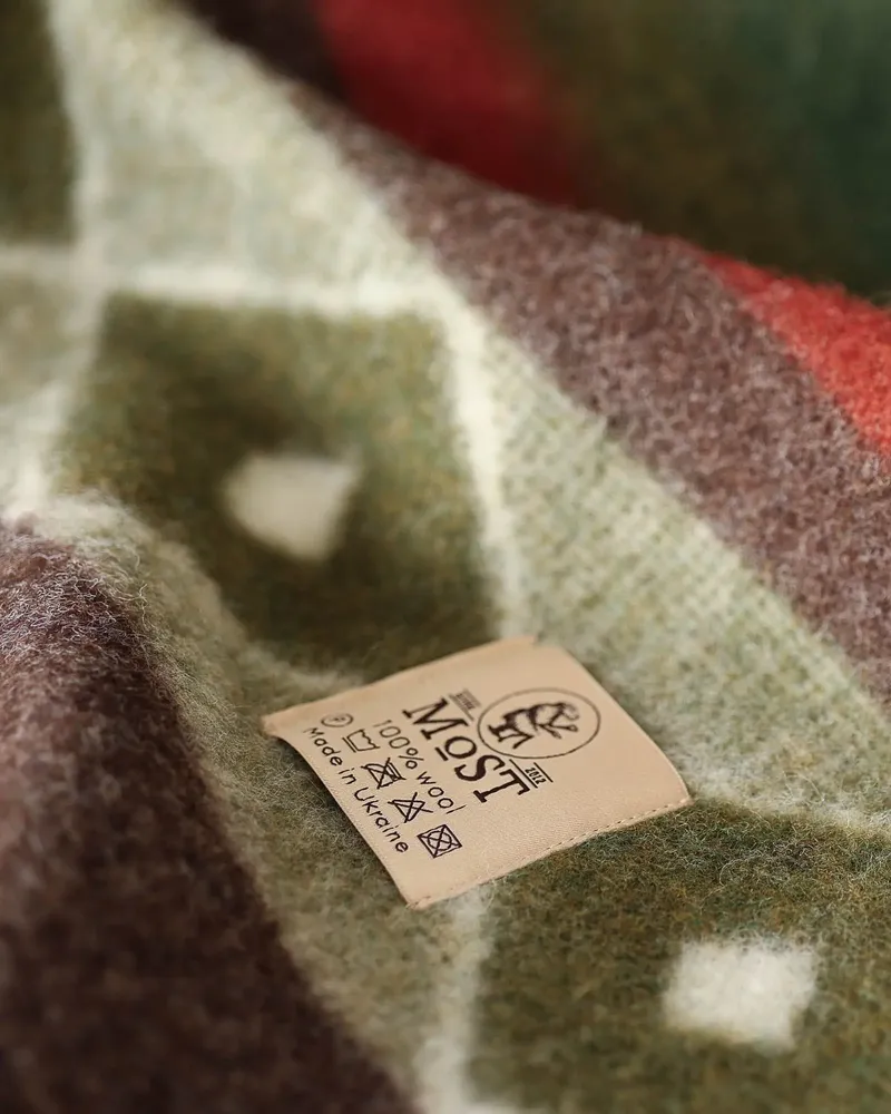 Bed linens - Wool bed blanket TRIBE - single - green - MOST-BLANKETS