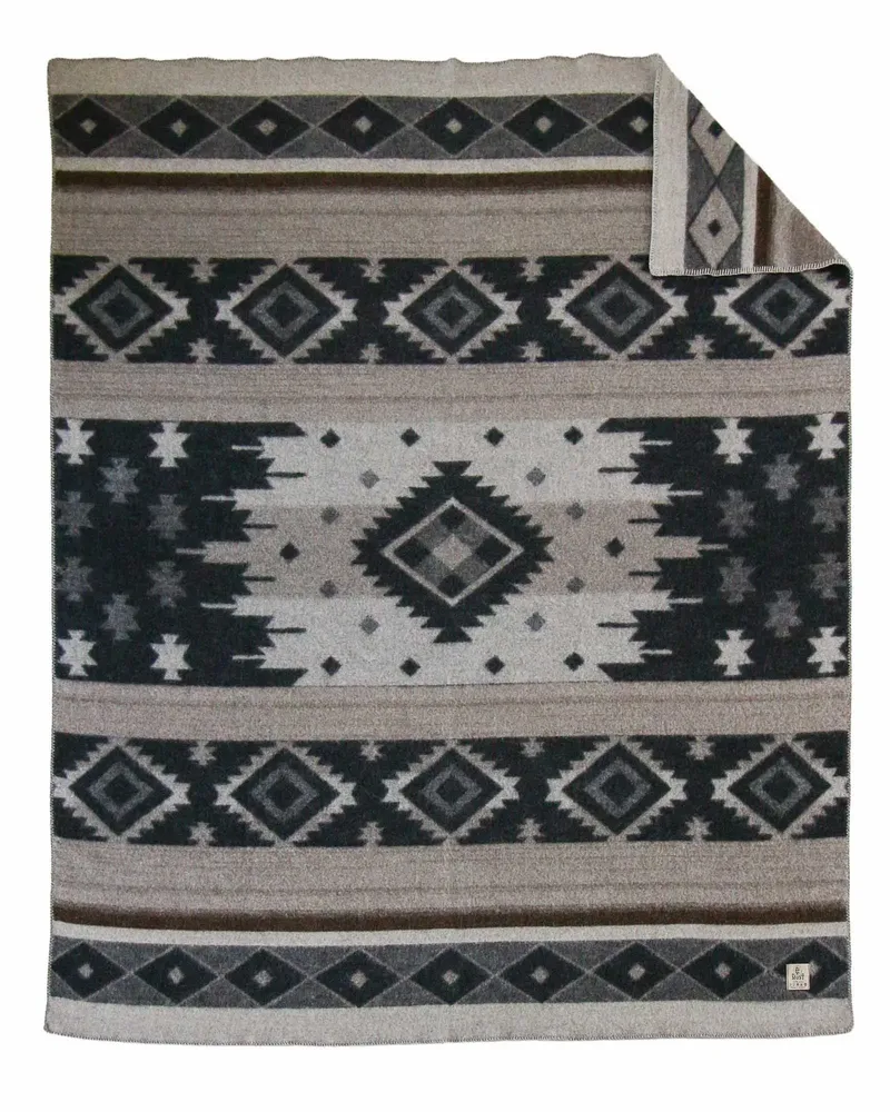 Bed linens - Wool bed blanket TRIBE - double - beige - MOST-BLANKETS