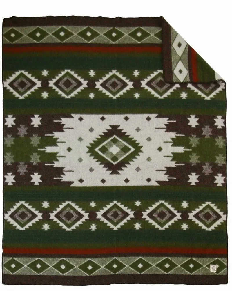 Linge de lit - Plaid de lit en laine TRIBE - double - vert - MOST-BLANKETS