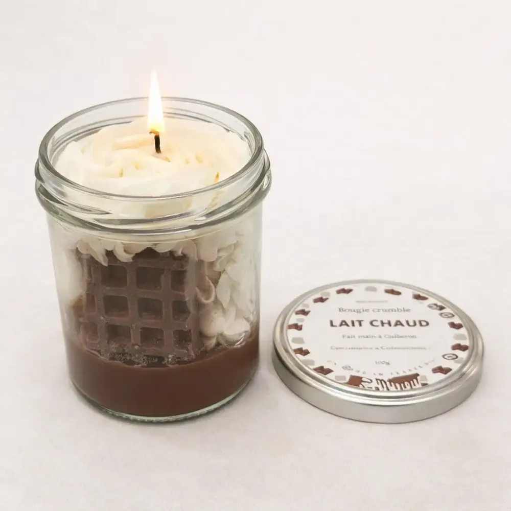 Gifts - Crumble Candle - Hot Milk - 135g - Vegetable Wax - COSMÉTIQUES DE QUIBERON