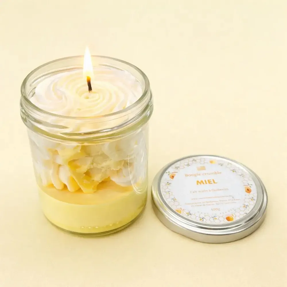Decorative objects - Crumble Candle - Honey - 135g - Vegetable Wax - COSMÉTIQUES DE QUIBERON