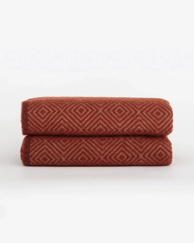 Throw blankets - Wool throw blanket VENEZIA Ketchup - MOST-BLANKETS