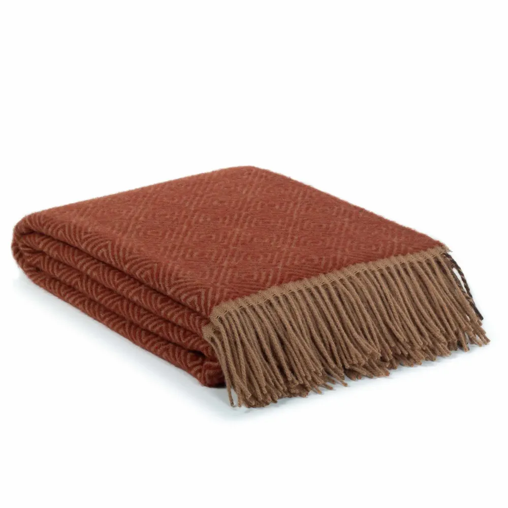 Throw blankets - Wool throw blanket VENEZIA Ketchup - MOST-BLANKETS