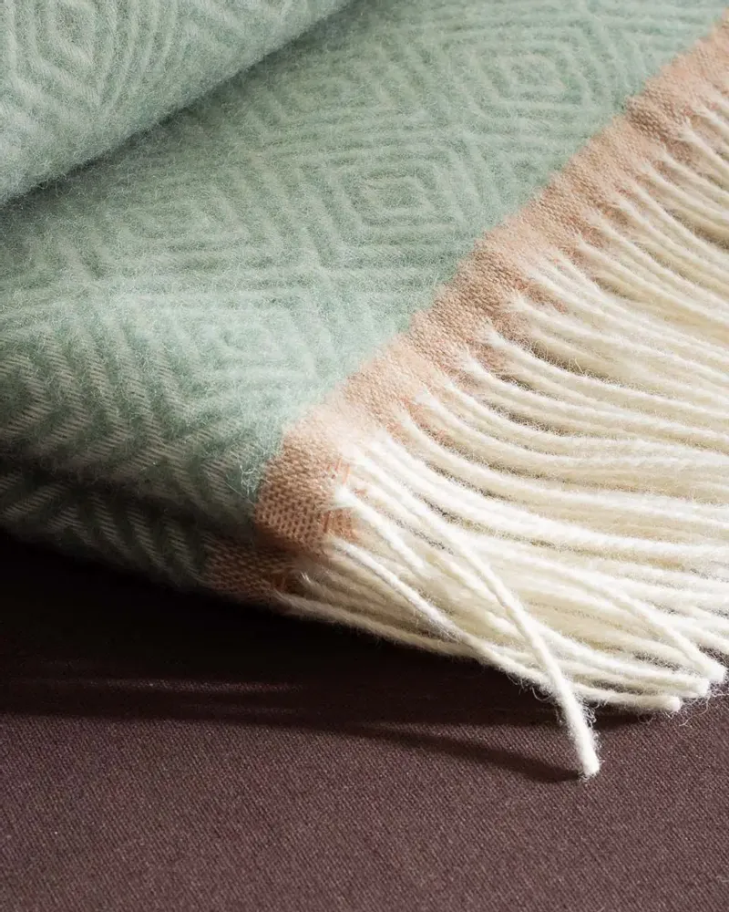 Throw blankets - Wool throw blanket VENEZIA Mint - MOST-BLANKETS