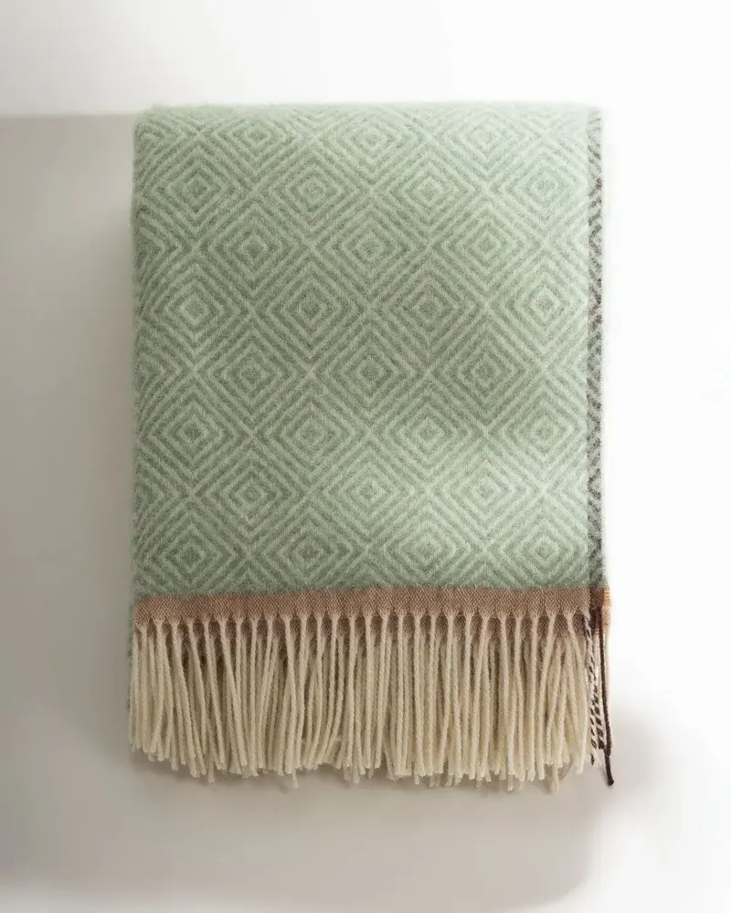 Throw blankets - Wool throw blanket VENEZIA Mint - MOST-BLANKETS