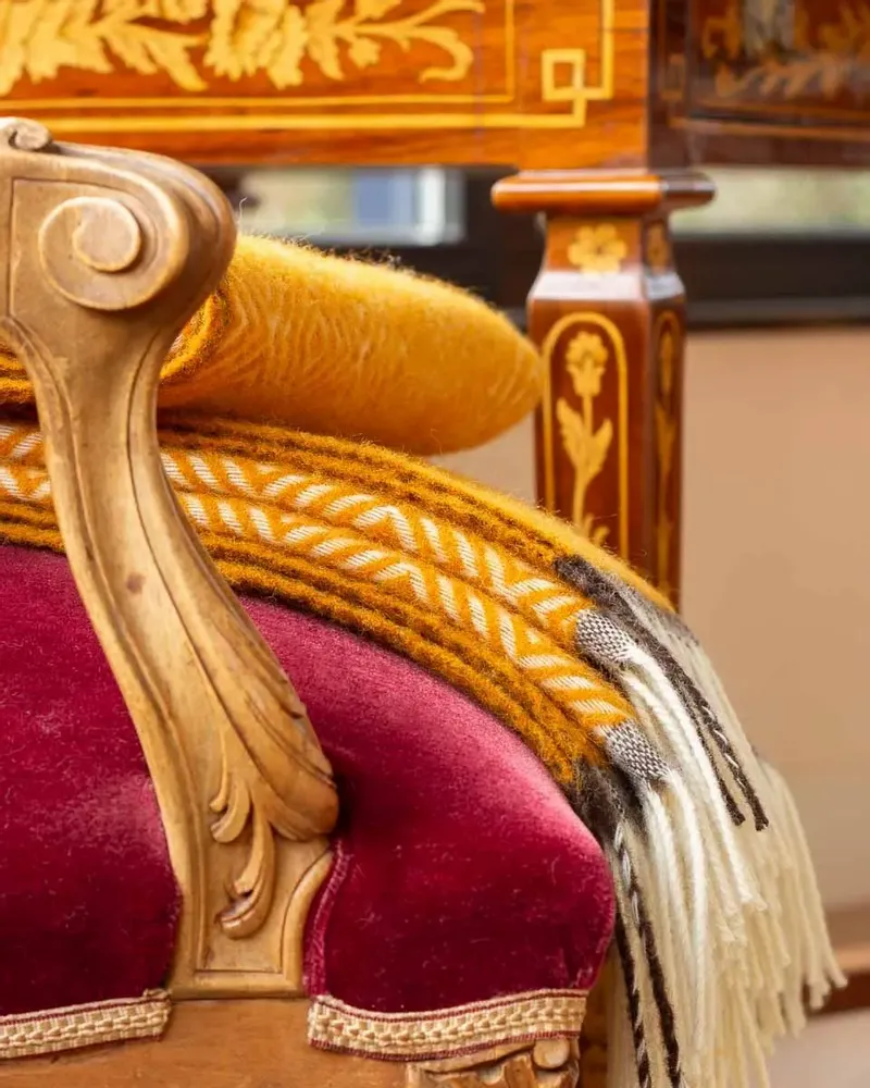 Throw blankets - Wool throw blanket VENEZIA Yellow - MOST-BLANKETS