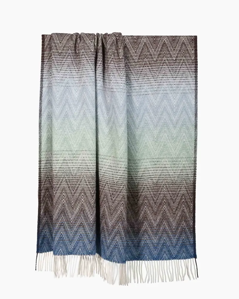 Plaids - Plaid en laine MISSONI Acqua - bleu multicolore - MOST-BLANKETS