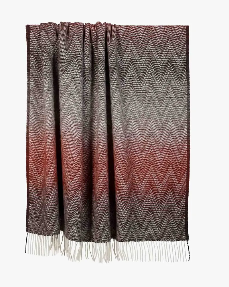 Throw blankets - Wool throw blanket MISSONI Alba - multicolored red - MOST-BLANKETS