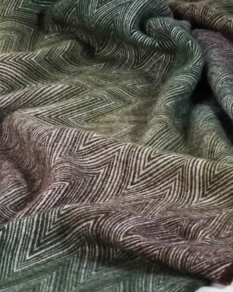 Throw blankets - Wool throw blanket MISSONI Foresta - multi-colored green - MOST-BLANKETS