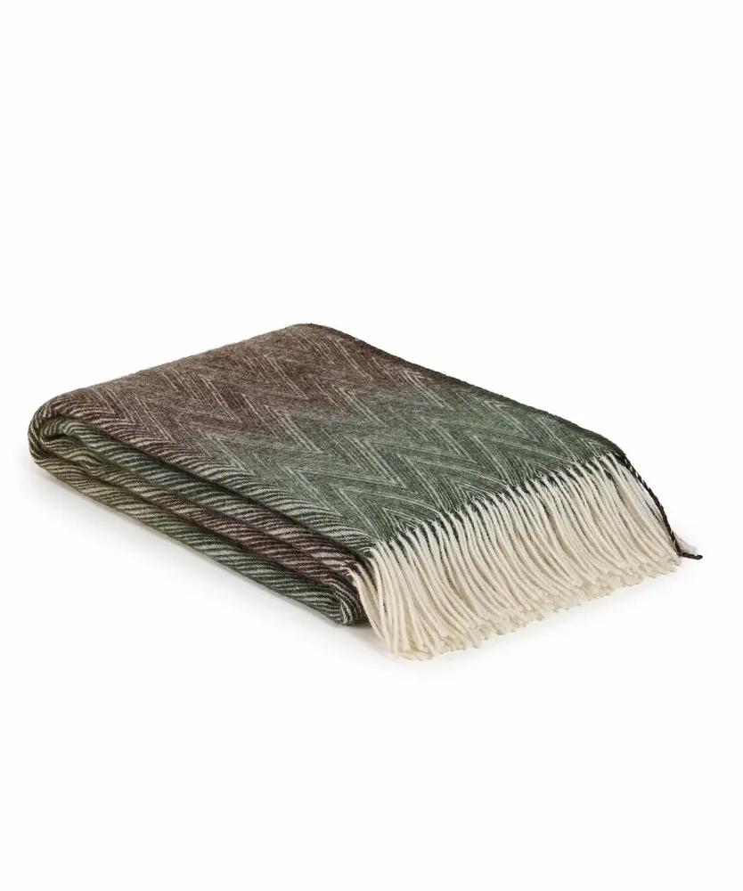 Throw blankets - Wool throw blanket MISSONI Foresta - multi-colored green - MOST-BLANKETS