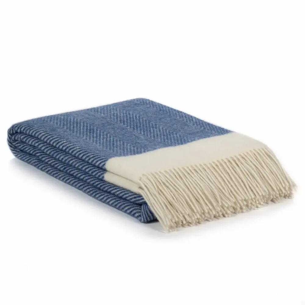 Throw blankets - Wool throw blanket FLORENCE - blue - MOST-BLANKETS