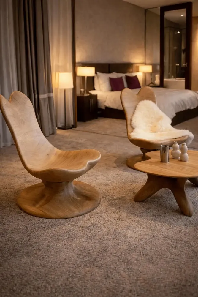 Chaises longues - Collection Athena | Série Lounge Exclusive | Chêne Européen Massif d’E - NEXART ENGINEERING