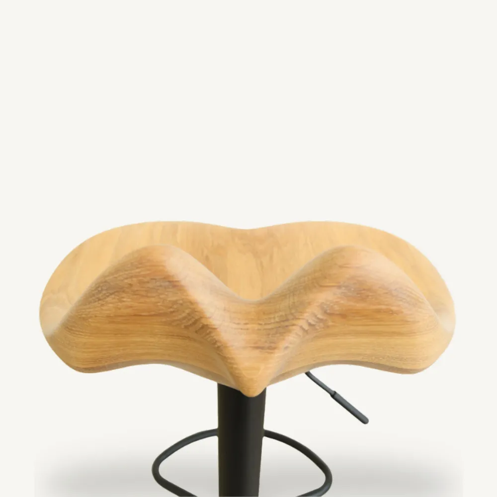 Chairs - Lyra | Sculpted Bar Chair | European Oak Wood - NEXART
