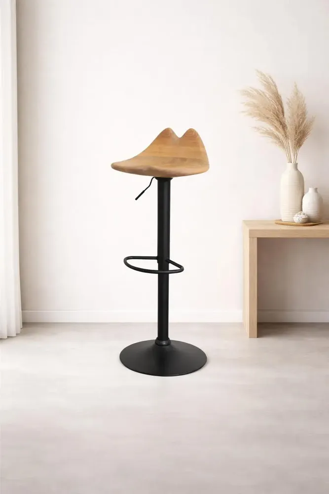 Chairs - Lyra | Sculpted Bar Chair | European Oak Wood - NEXART