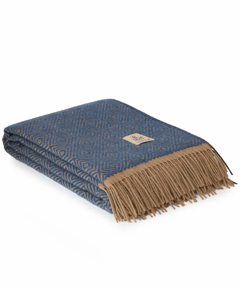 Throw blankets - Wool throw blanket VENEZIA Sky - MOST-BLANKETS