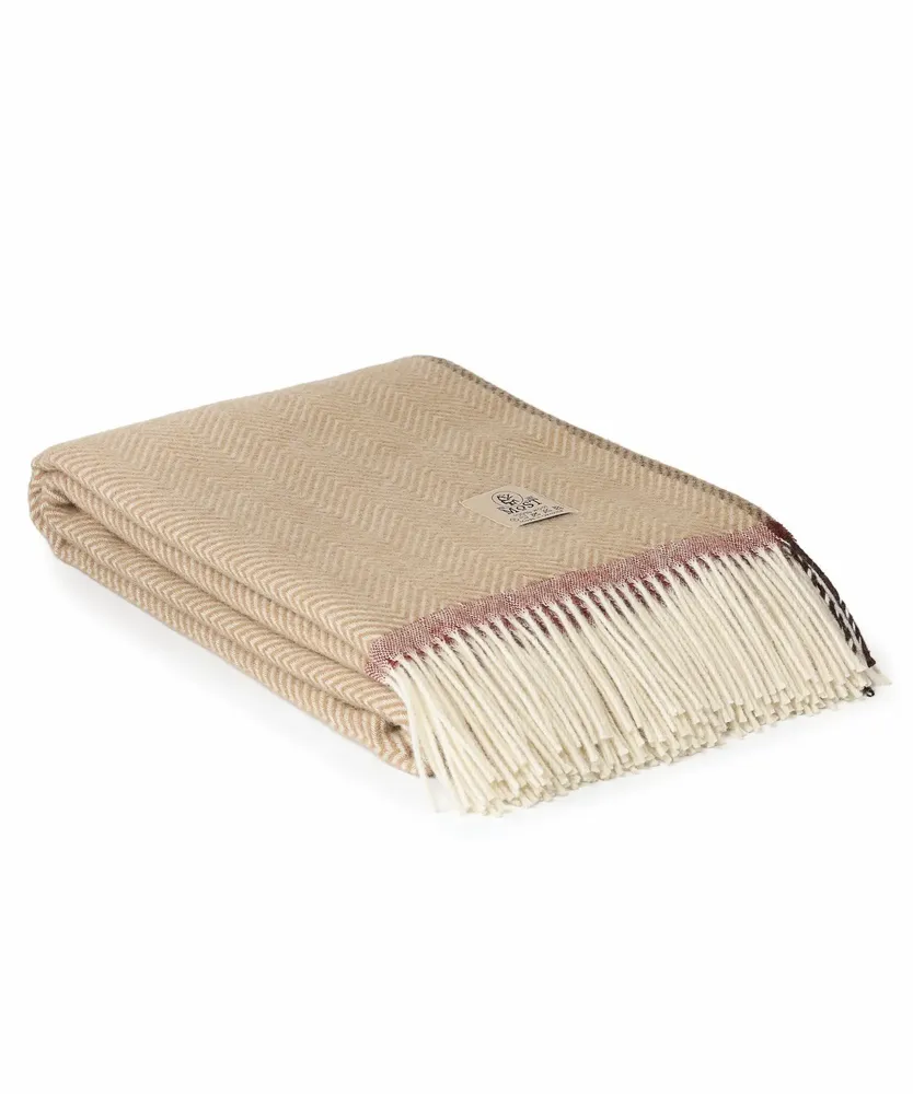 Throw blankets - Wool throw blanket Denver Crema - MOST-BLANKETS