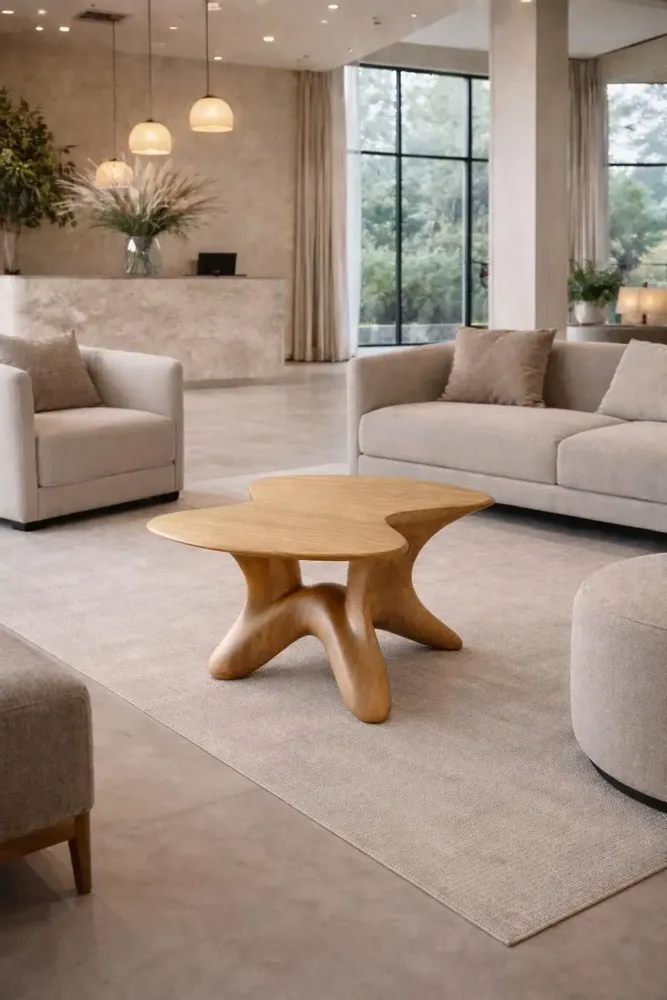 Coffee tables - Selene | Sculpted Coffee Table| European Oak Wood - NEXART