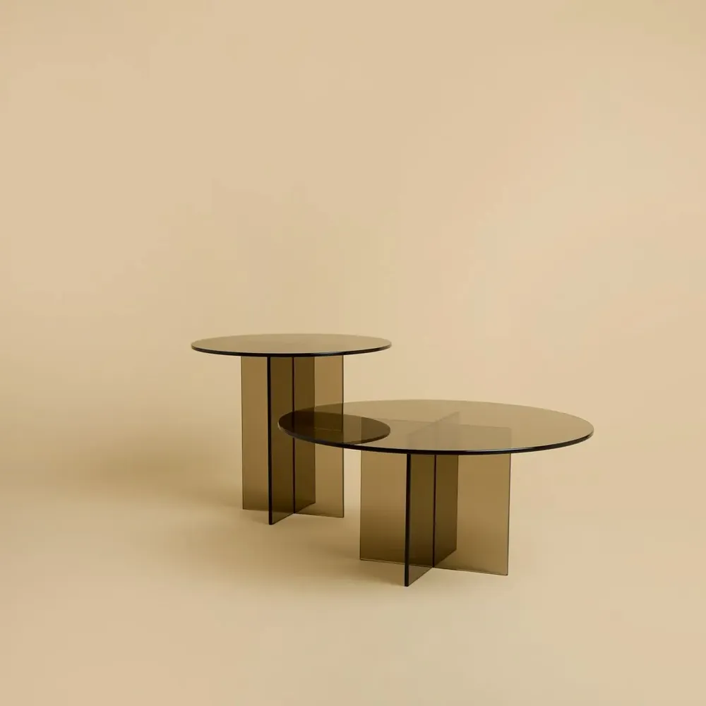 Tables basses - Table d'appoint en verre bronze Amami - LEBANTO